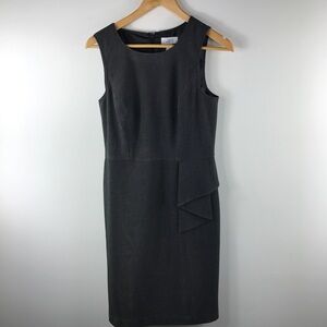 LOFT Ann Taylor Gray Textured Career Dress 6